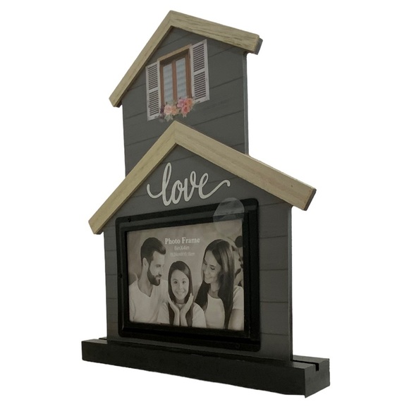 Photo Picture Frame House Shaped Distressed Shabby Modern Farmhouse 10 X 12 In - Picture 4 of 11